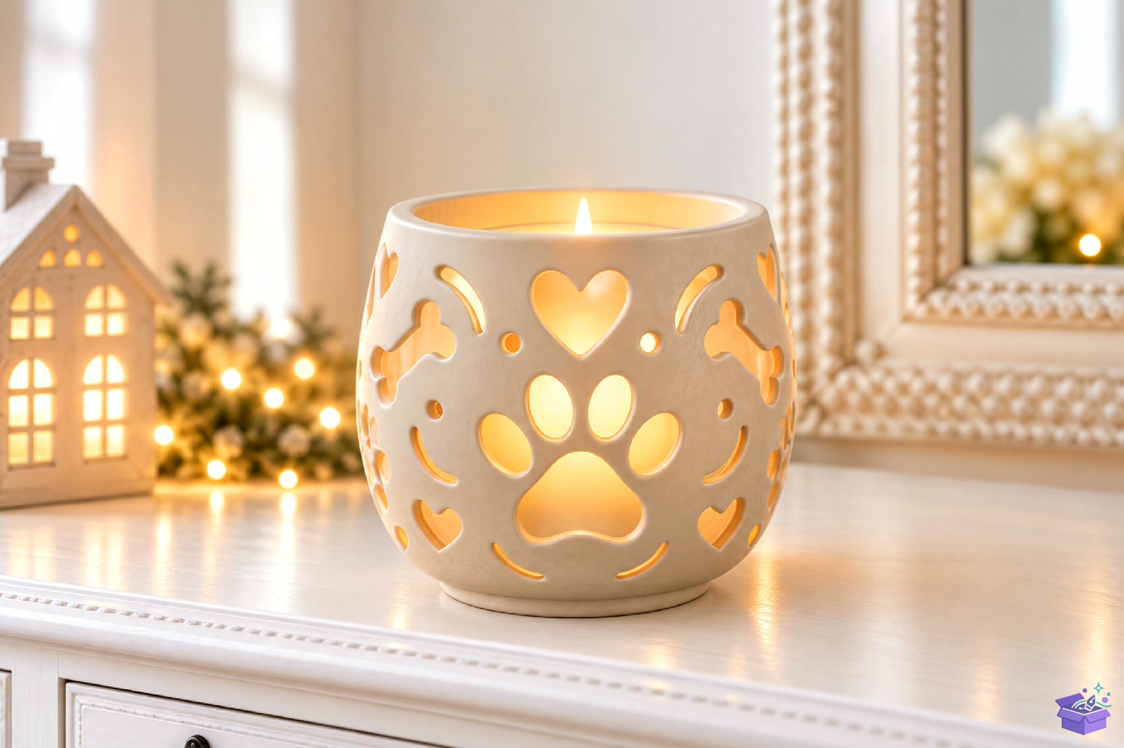 Köpek Paw Mumluk 3D Baskı Model - 3D Baskı ve Model Dosyası (STL, OBJ, 3MF) - detaylı önizleme 2