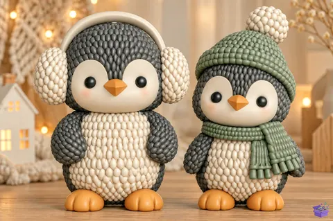 Yılbaşı Knitted Penguin 3D STL Model - 3D Baskı ve Model Dosyası (STL, OBJ, 3MF) - 3D Baskı  İndir (STL, OBJ, 3MF)
