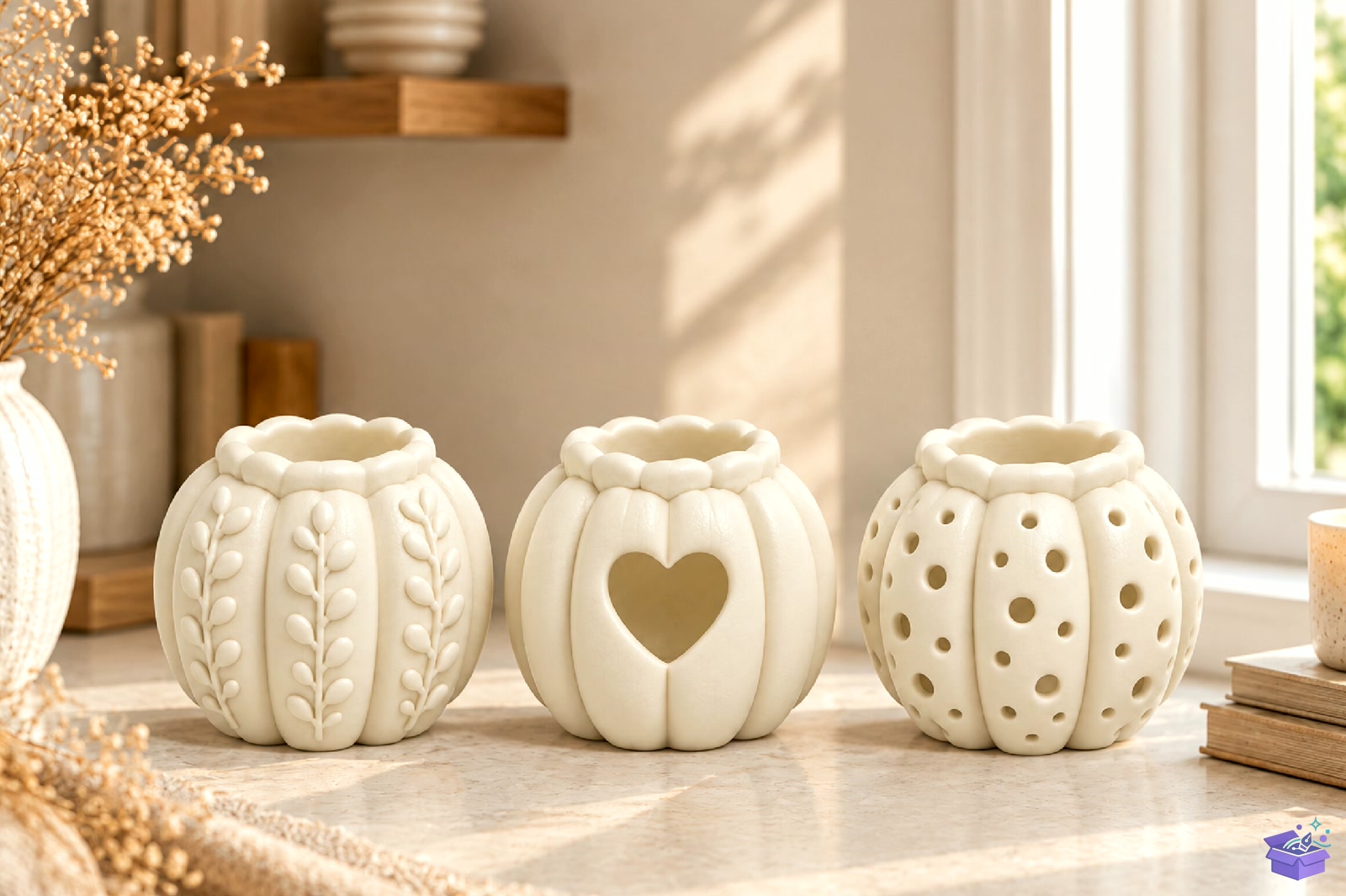 Pumpkin Tealight Tutucu 3D Baskı STL - 3D Baskı ve Model Dosyası (STL, OBJ, 3MF) - detaylı önizleme 3
