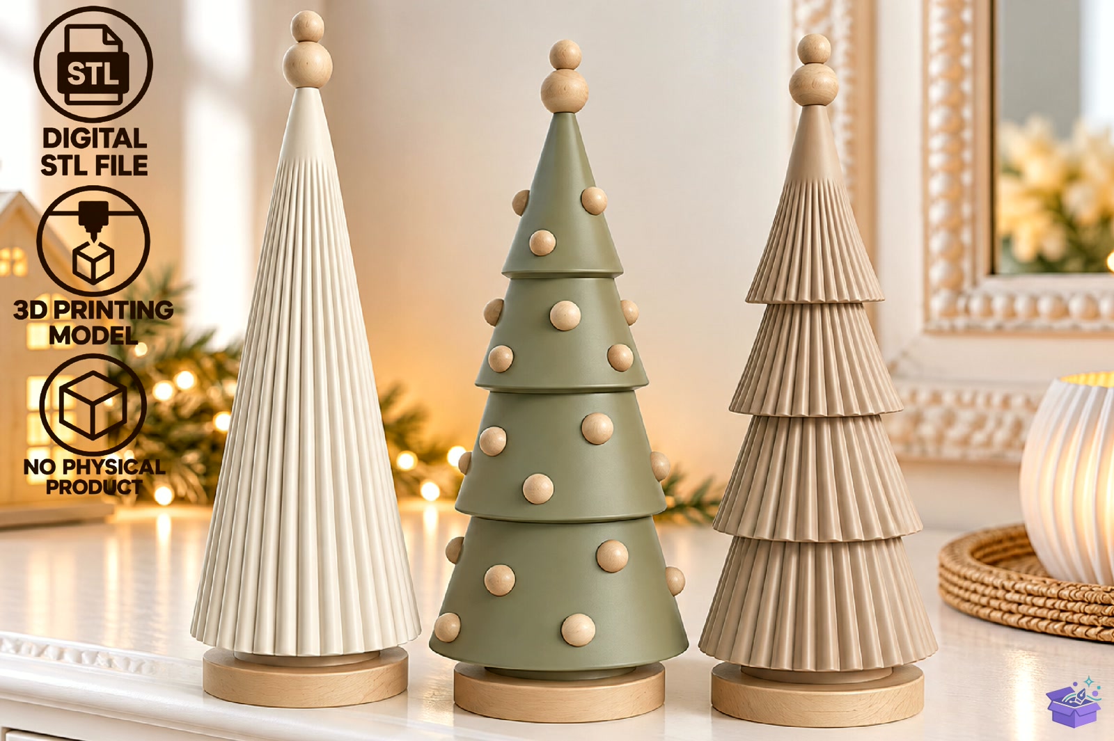 Minimalist Yılbaşı Ağacı Printable STL - 3D Baskı ve Model Dosyası (STL, OBJ, 3MF) - detaylı önizleme 5