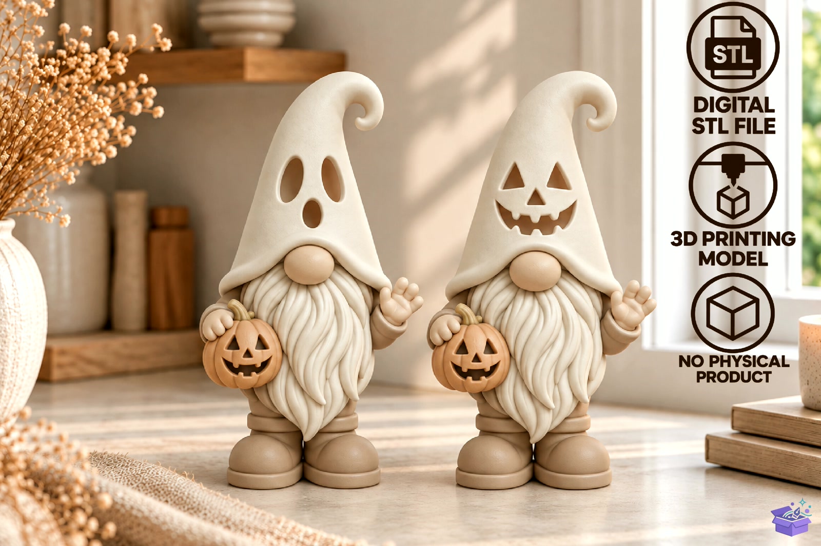 Cadılar Bayramı Gnome Figurine 3D Baskı STL - 3D Baskı ve Model Dosyası (STL, OBJ, 3MF) - detaylı önizleme 5
