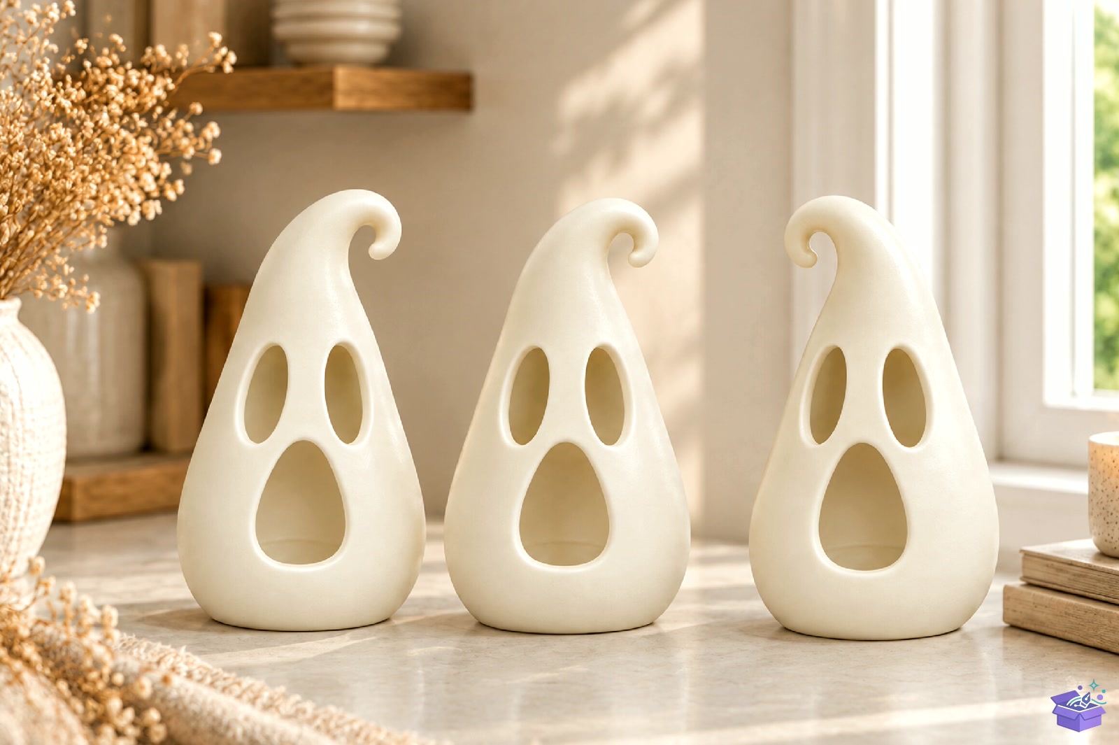 Cadılar Bayramı Ghost Tealight Tutucu 3D STL - 3D Baskı ve Model Dosyası (STL, OBJ, 3MF) - detaylı önizleme 2