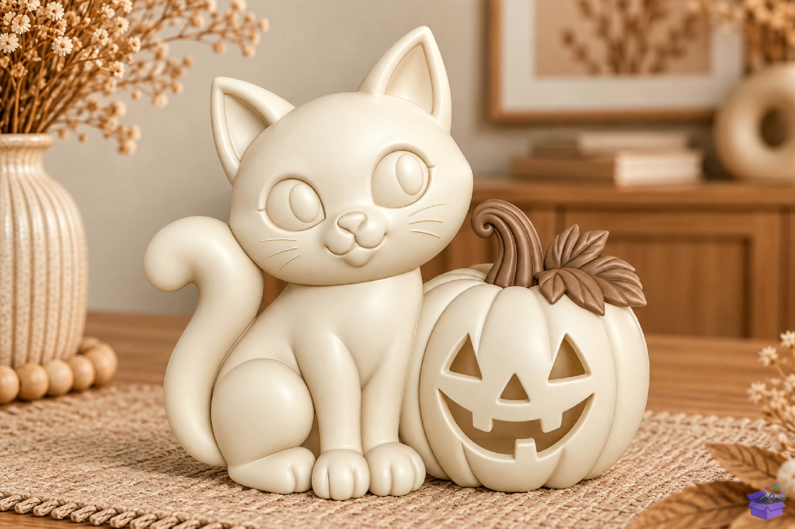 Cadılar Bayramı Kedi Pumpkin 3D Baskı STL - 3D Baskı ve Model Dosyası (STL, OBJ, 3MF) - detaylı önizleme 4