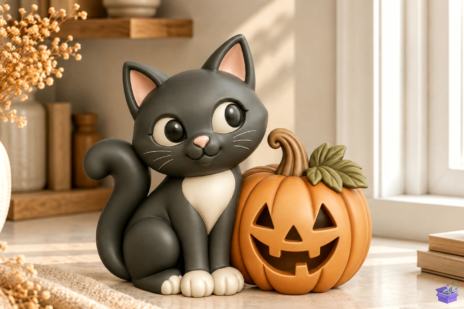 Cadılar Bayramı Kedi Pumpkin 3D Baskı STL - 3D Baskı ve Model Dosyası (STL, OBJ, 3MF) - detaylı önizleme 5