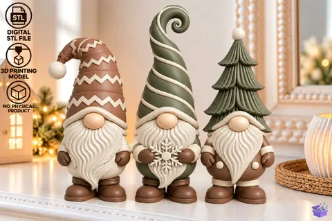 Cute Yılbaşı Gnome Printable STL - 3D Baskı ve Model Dosyası (STL, OBJ, 3MF) - 3D Baskı  İndir (STL, OBJ, 3MF)