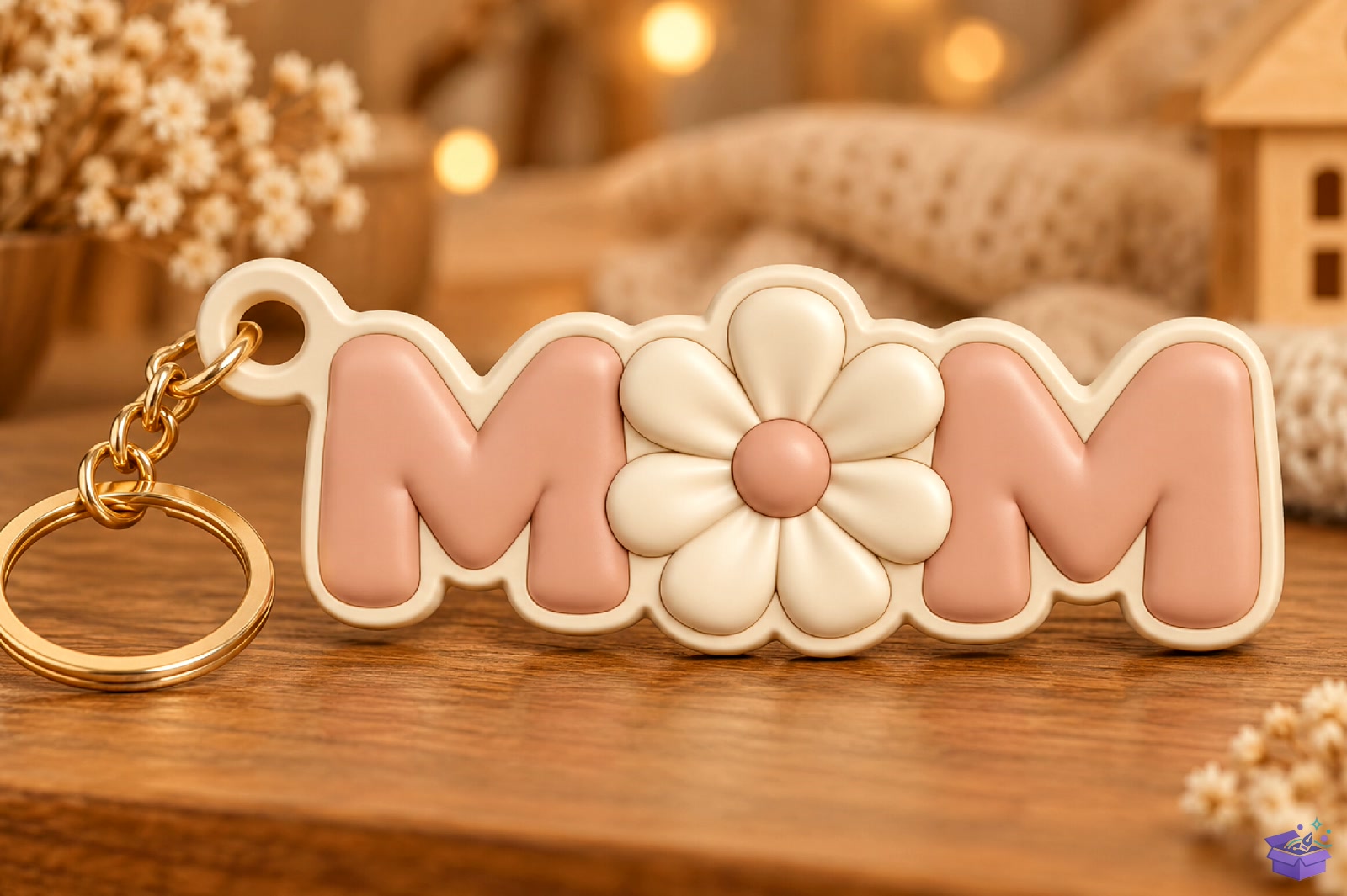 Mom Çiçek Anahtarlık 3D STL Model - 3D Baskı ve Model Dosyası (STL, OBJ, 3MF) - detaylı önizleme 2
