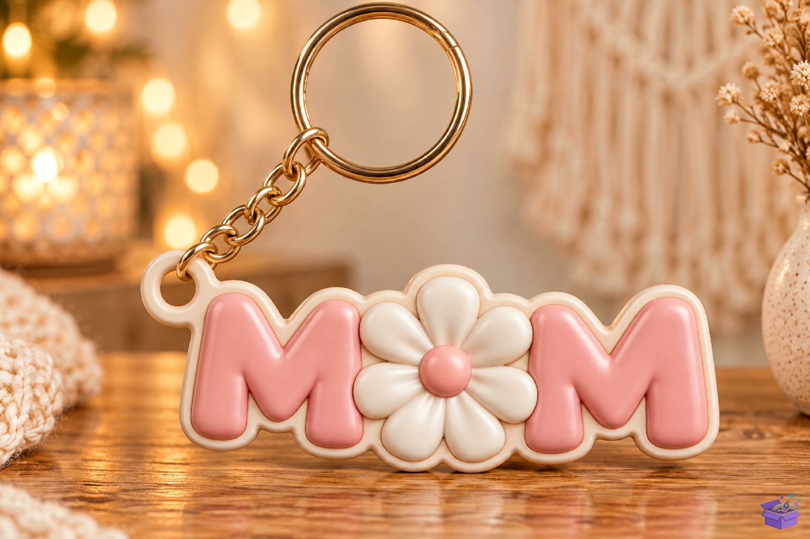 Mom Çiçek Anahtarlık 3D STL Model - 3D Baskı ve Model Dosyası (STL, OBJ, 3MF) - detaylı önizleme 4