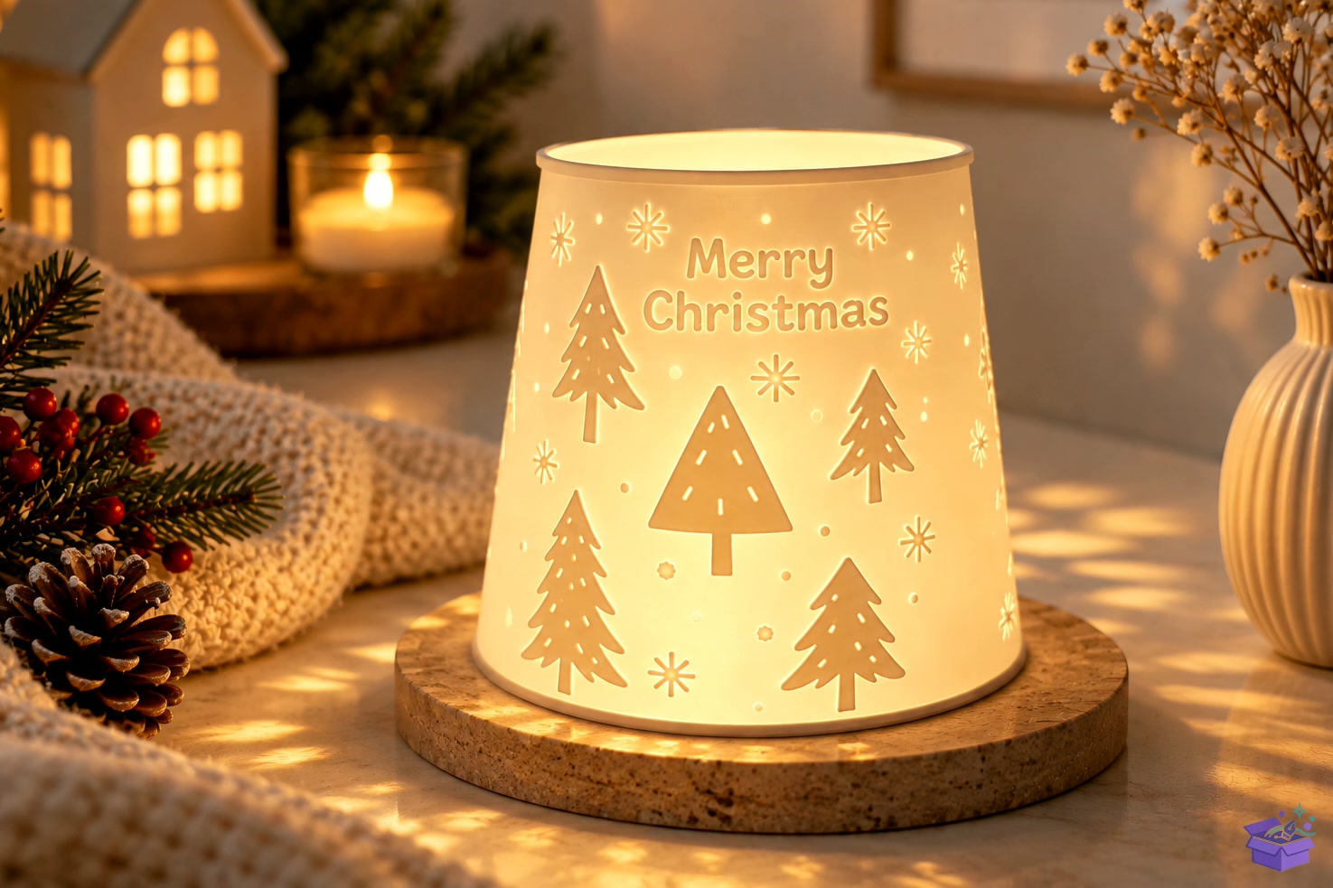 Yılbaşı Ağacı Tealight Fener STL - 3D Baskı ve Model Dosyası (STL, OBJ, 3MF) - detaylı önizleme 3