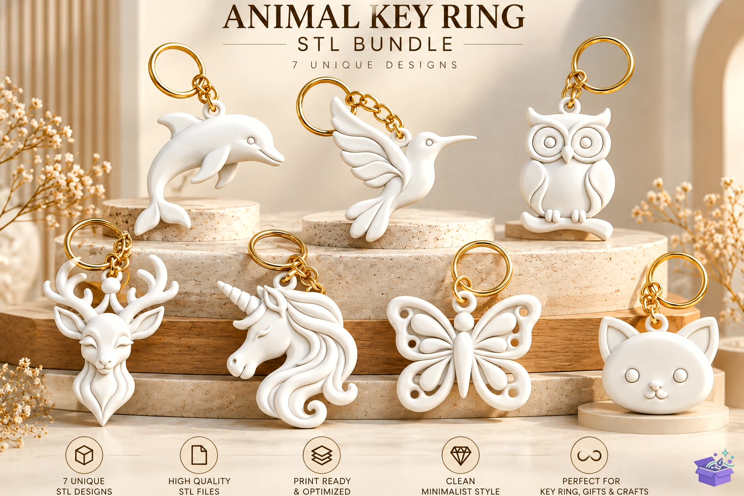 3D Baskı Animal Pendant STL - 3D Baskı ve Model Dosyası (STL, OBJ, 3MF) - detaylı önizleme 3