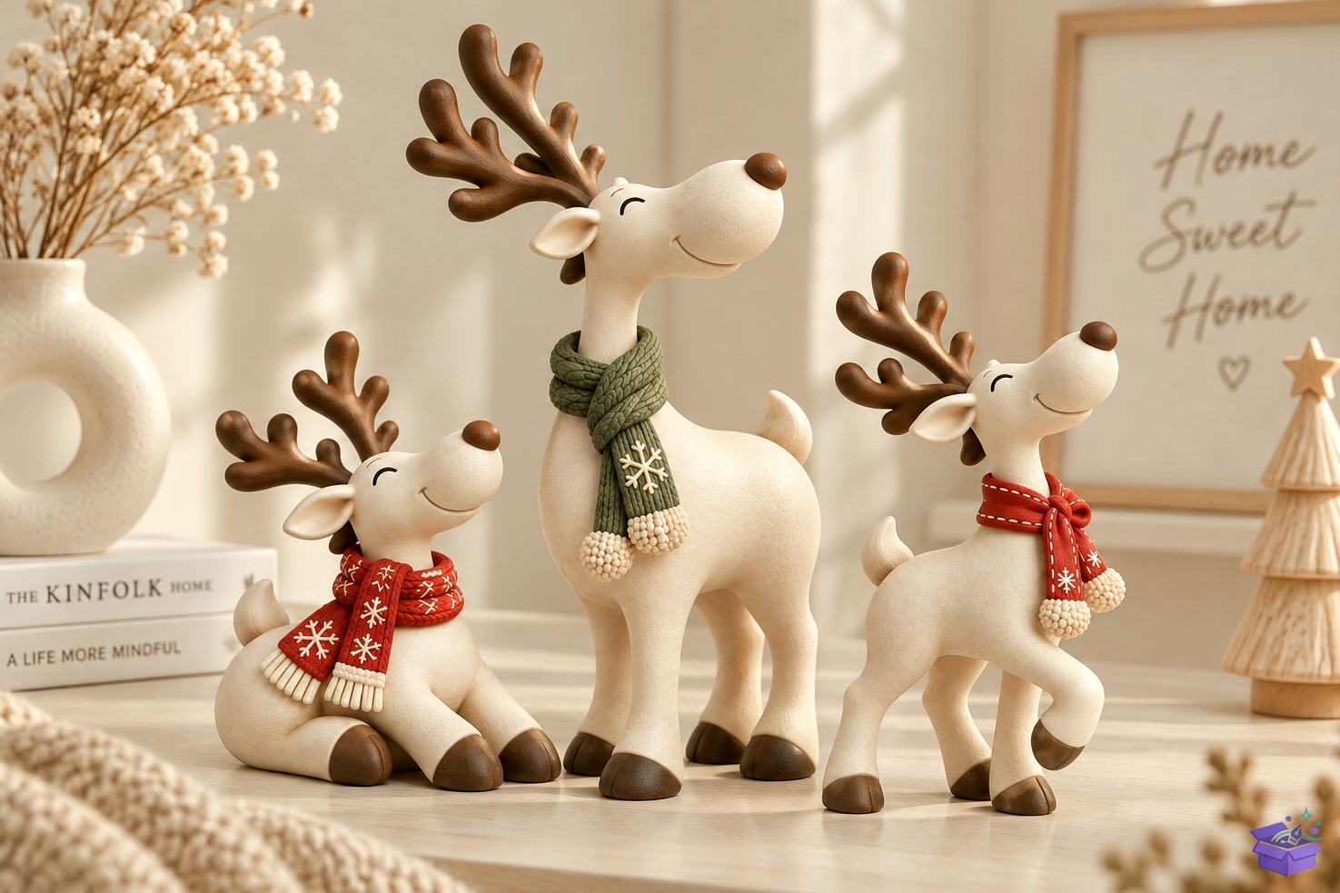STL 3D Baskı Yılbaşı Ren Geyiği Figurine - 3D Baskı ve Model Dosyası (STL, OBJ, 3MF) - detaylı önizleme 3