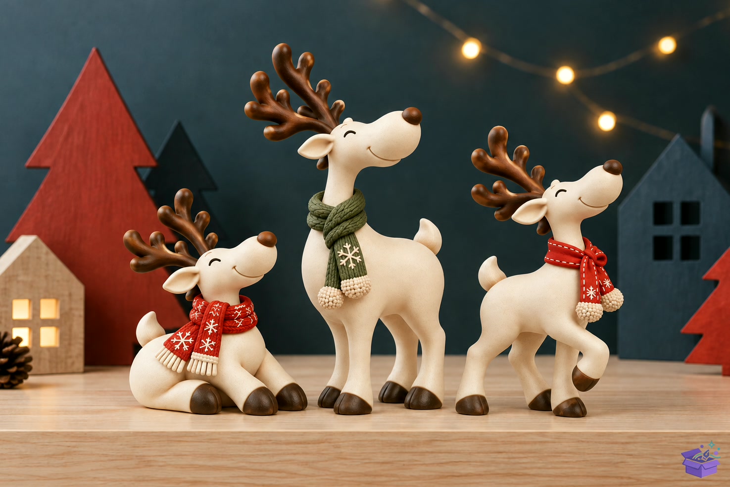 STL 3D Baskı Yılbaşı Ren Geyiği Figurine - 3D Baskı ve Model Dosyası (STL, OBJ, 3MF) - detaylı önizleme 4