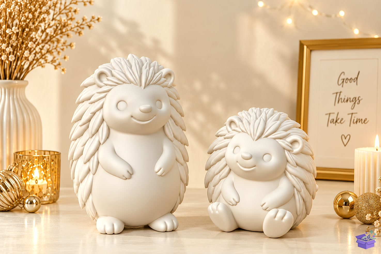 Woodland Hedgehog Pair - 3D Baskı ve Model Dosyası (STL, OBJ, 3MF) - detaylı önizleme 2