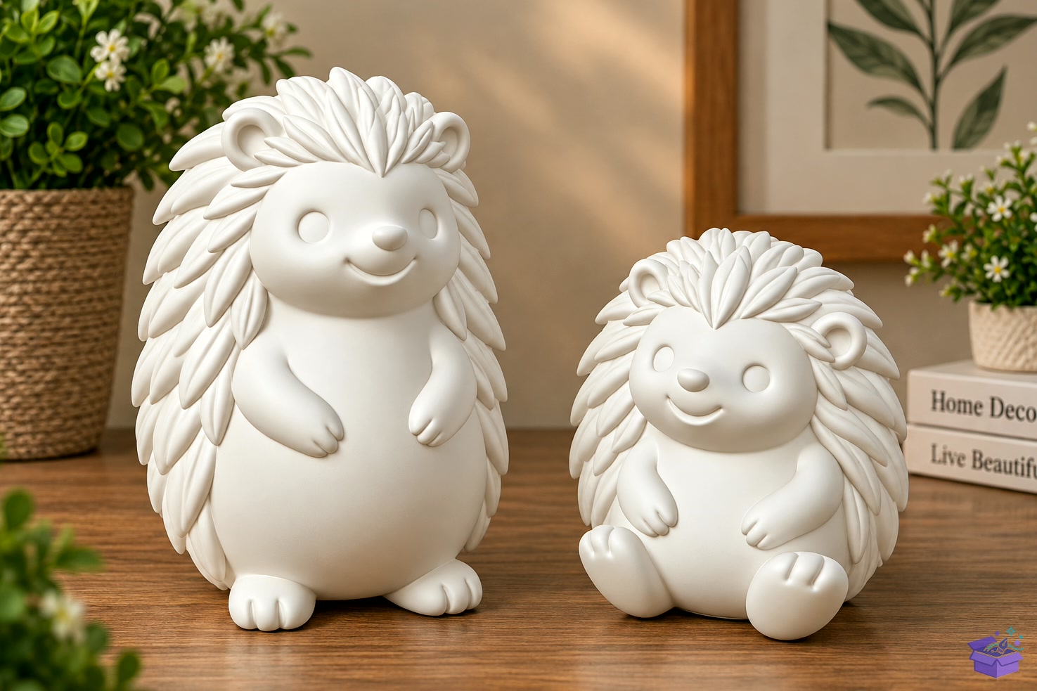 Woodland Hedgehog Pair - 3D Baskı ve Model Dosyası (STL, OBJ, 3MF) - detaylı önizleme 3