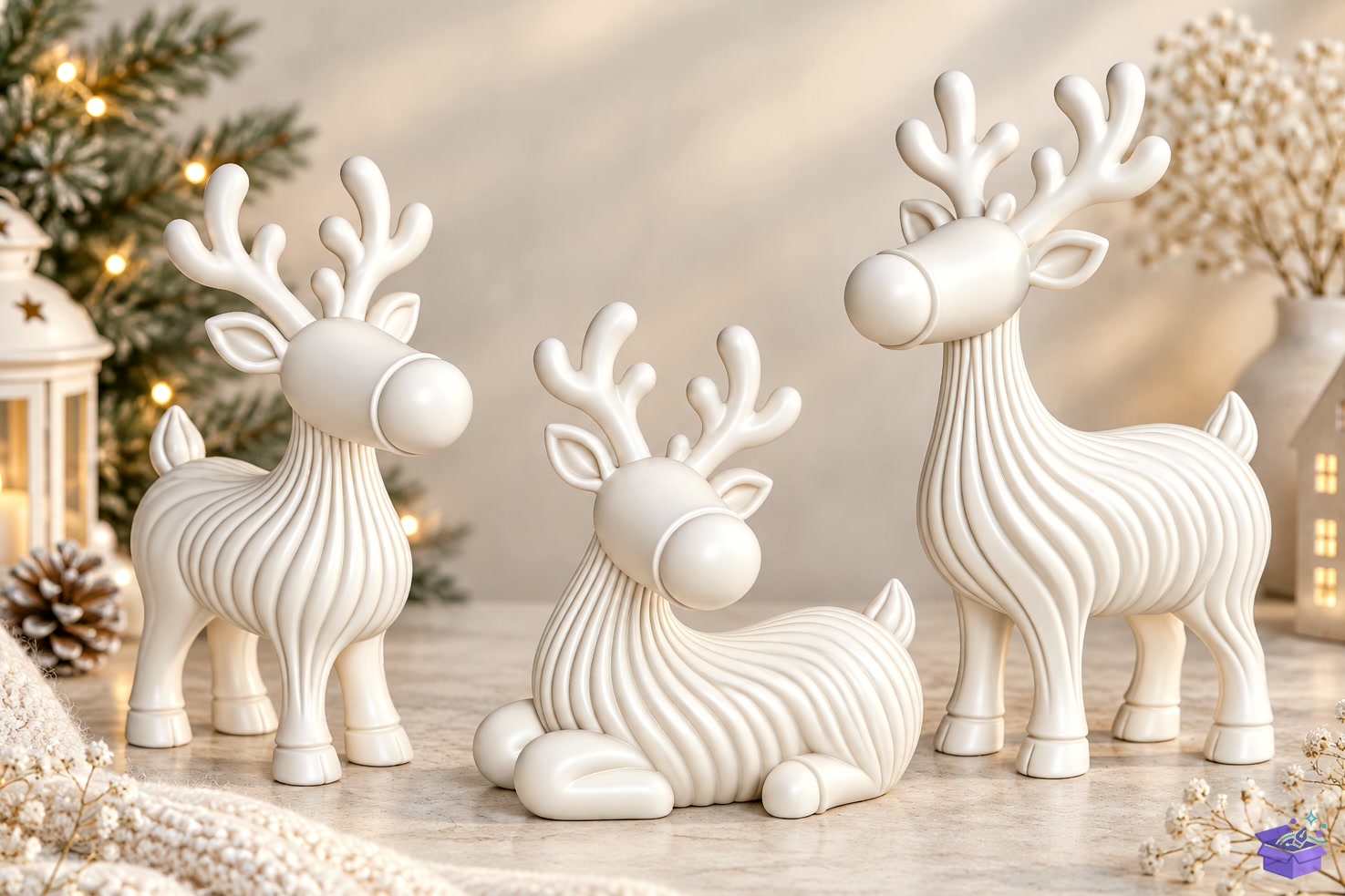 3D Printed Minimal Ren Geyiği Figurine - 3D Baskı ve Model Dosyası (STL, OBJ, 3MF) - detaylı önizleme 2