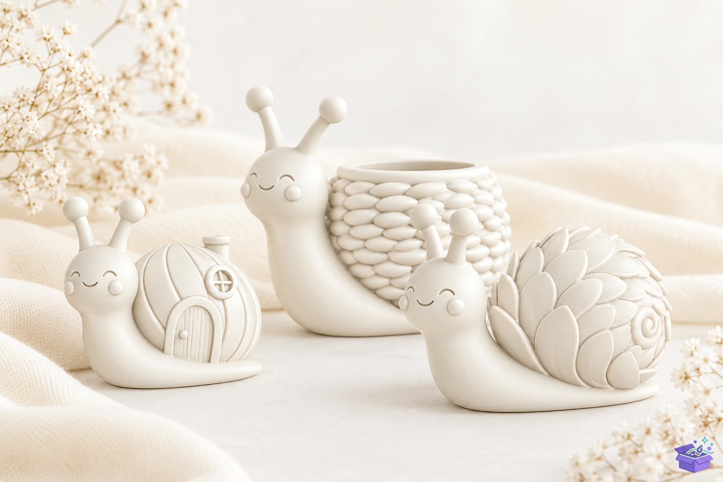 Cute Snail STL Collection 3D Baskı - 3D Baskı ve Model Dosyası (STL, OBJ, 3MF) - detaylı önizleme 2