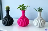 Nervürlü Ampul Vazo - 3D Baskı ve Model Dosyası (STL) - detaylı önizleme 1
