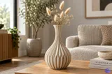 Nervürlü Ampul Vazo - 3D Baskı ve Model Dosyası (STL) - detaylı önizleme 3