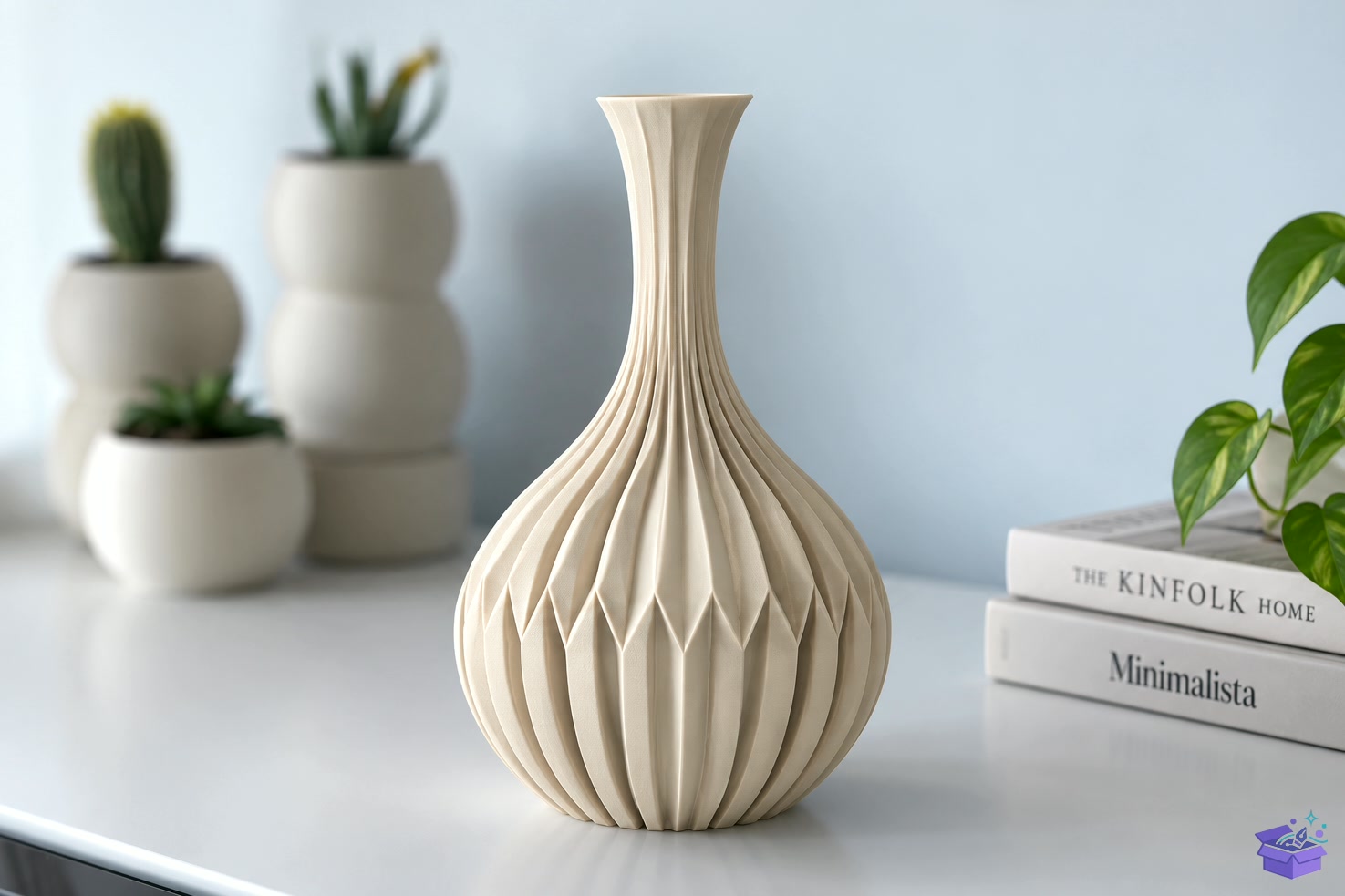 Ribbed Bulb Vazo Tasarımı STL - 3D Baskı ve Model Dosyası (STL, OBJ, 3MF) - detaylı önizleme 4