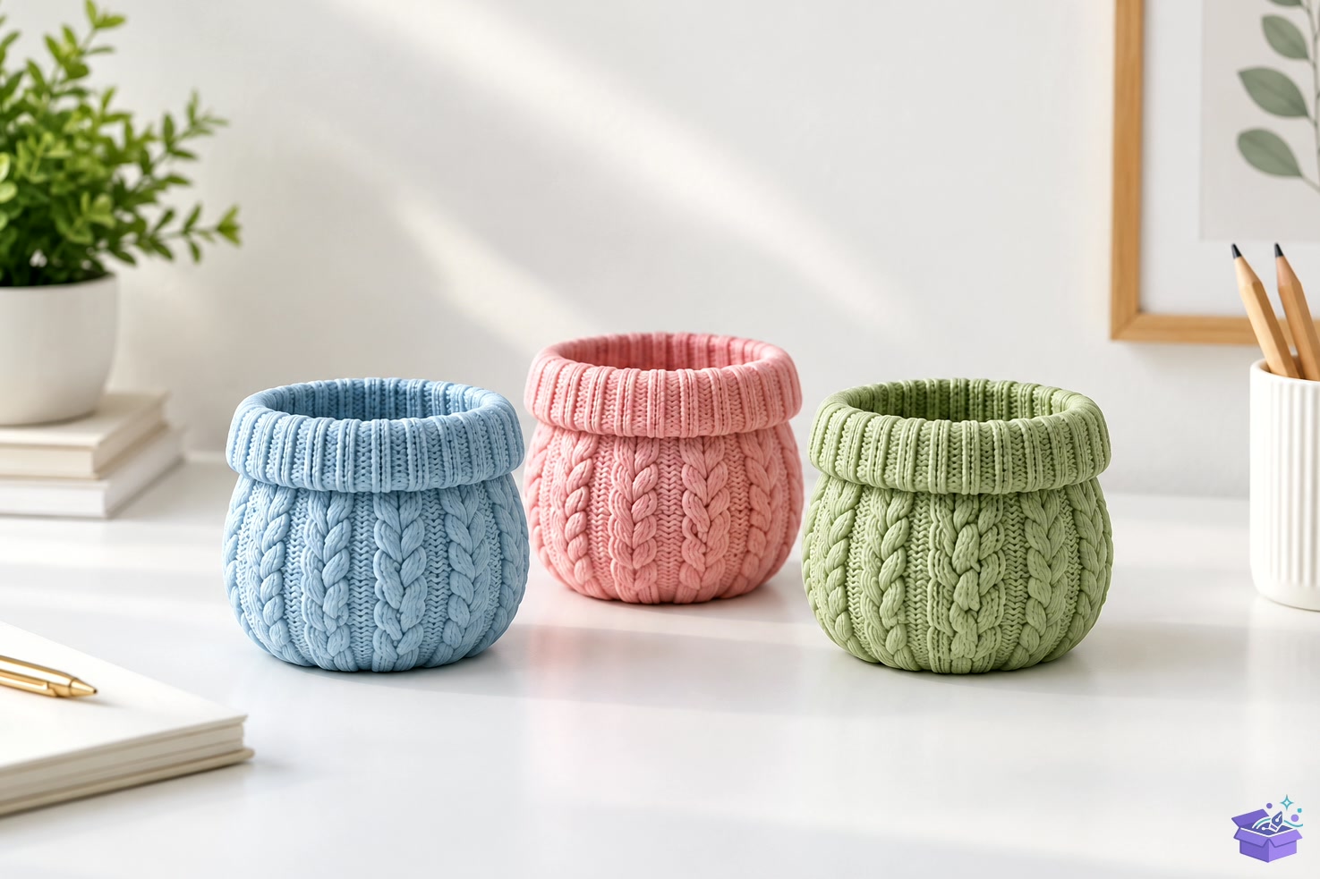 Knitted Mini Saksı Tasarımı STL File Cozy - 3D Baskı ve Model Dosyası (STL, OBJ, 3MF) - detaylı önizleme 5