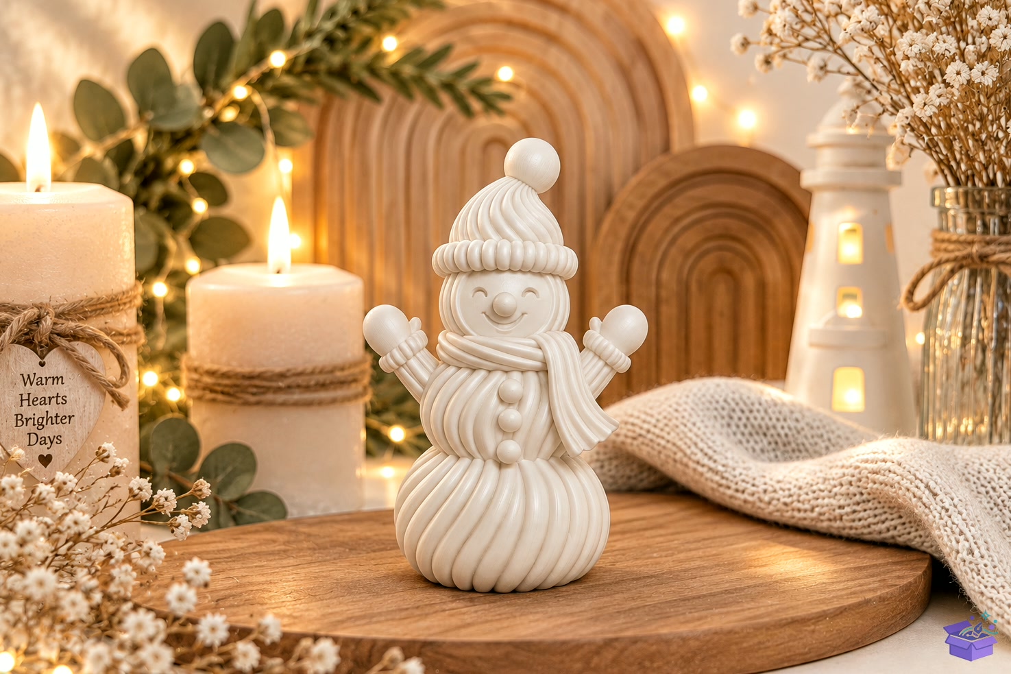 Snowman STL 3D Baskı Yılbaşı Decor - 3D Baskı ve Model Dosyası (STL, OBJ, 3MF) - detaylı önizleme 2