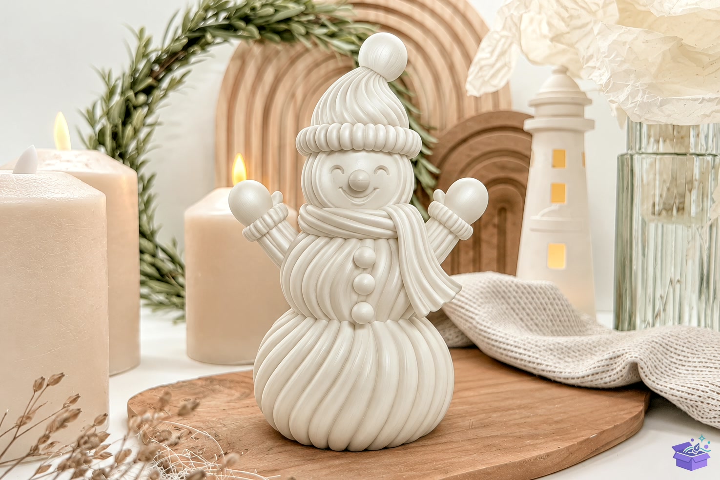 Snowman STL 3D Baskı Yılbaşı Decor - 3D Baskı ve Model Dosyası (STL, OBJ, 3MF) - detaylı önizleme 4