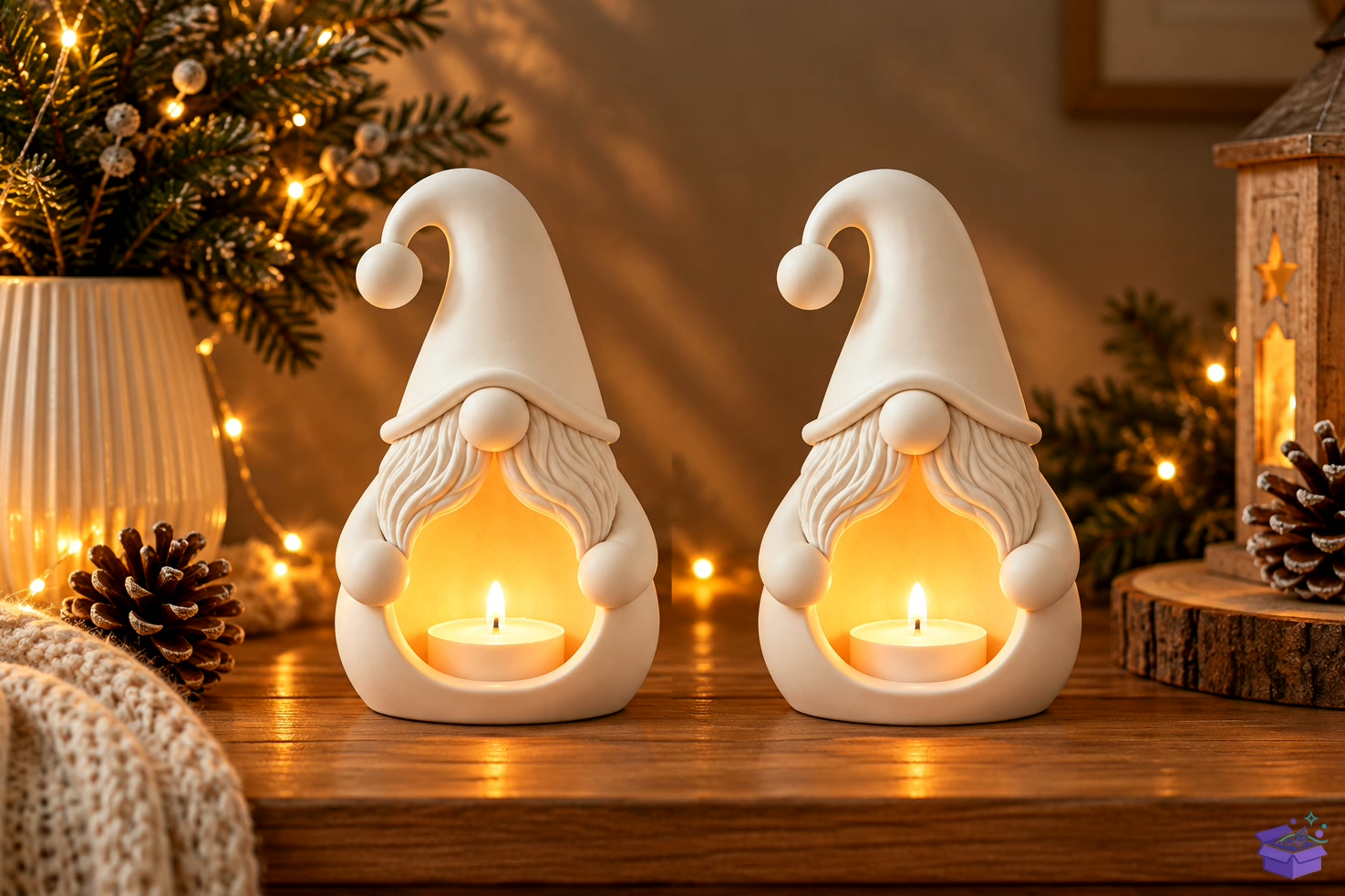 Yılbaşı Gnome Mumluk STL 3D - 3D Baskı ve Model Dosyası (STL, OBJ, 3MF) - detaylı önizleme 2