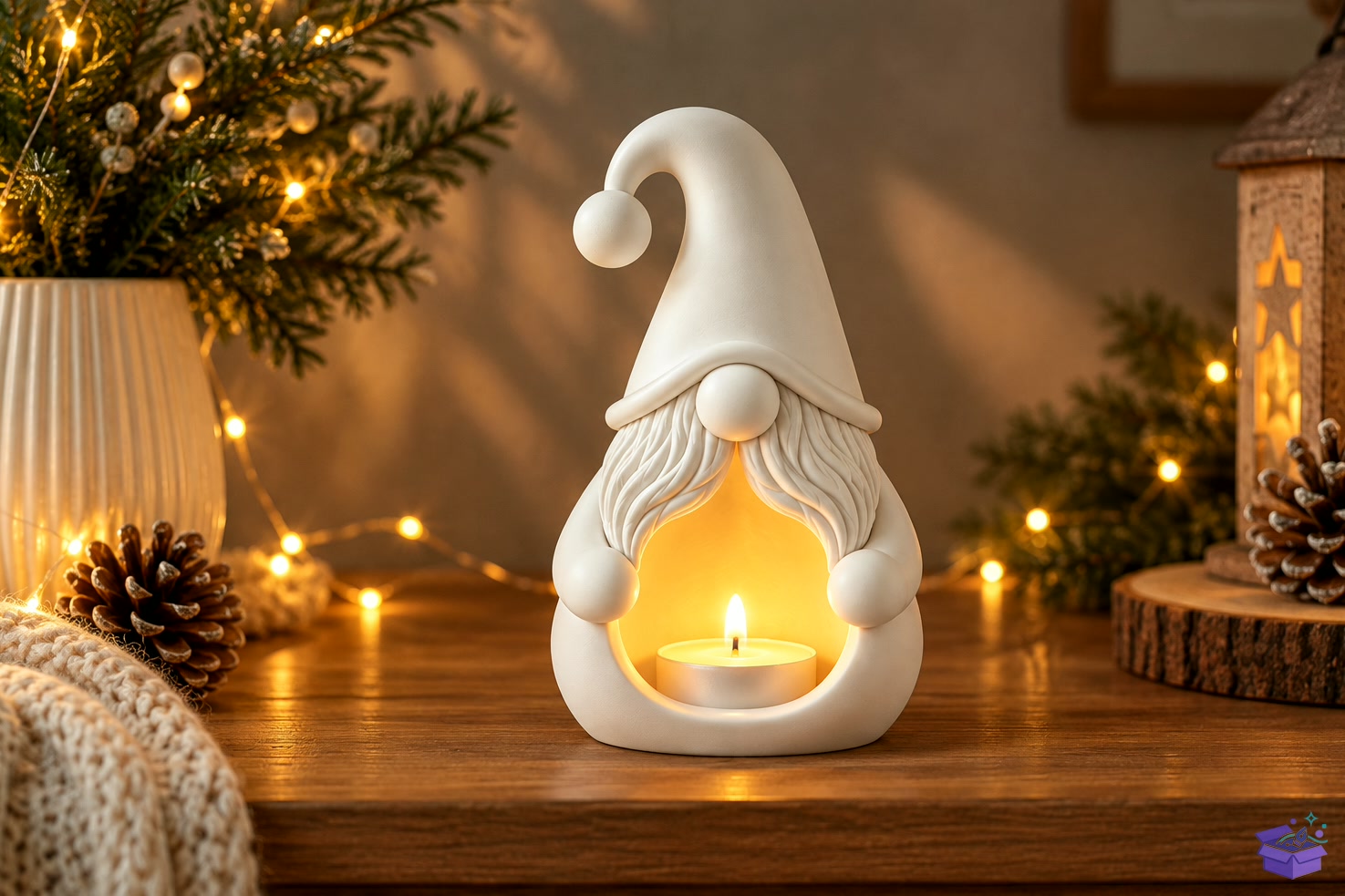 Yılbaşı Gnome Mumluk STL 3D - 3D Baskı ve Model Dosyası (STL, OBJ, 3MF) - detaylı önizleme 4