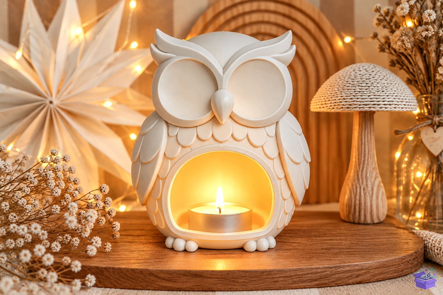 Owl Mumluk STL Yılbaşı Decor - 3D Baskı ve Model Dosyası (STL, OBJ, 3MF) - detaylı önizleme 4
