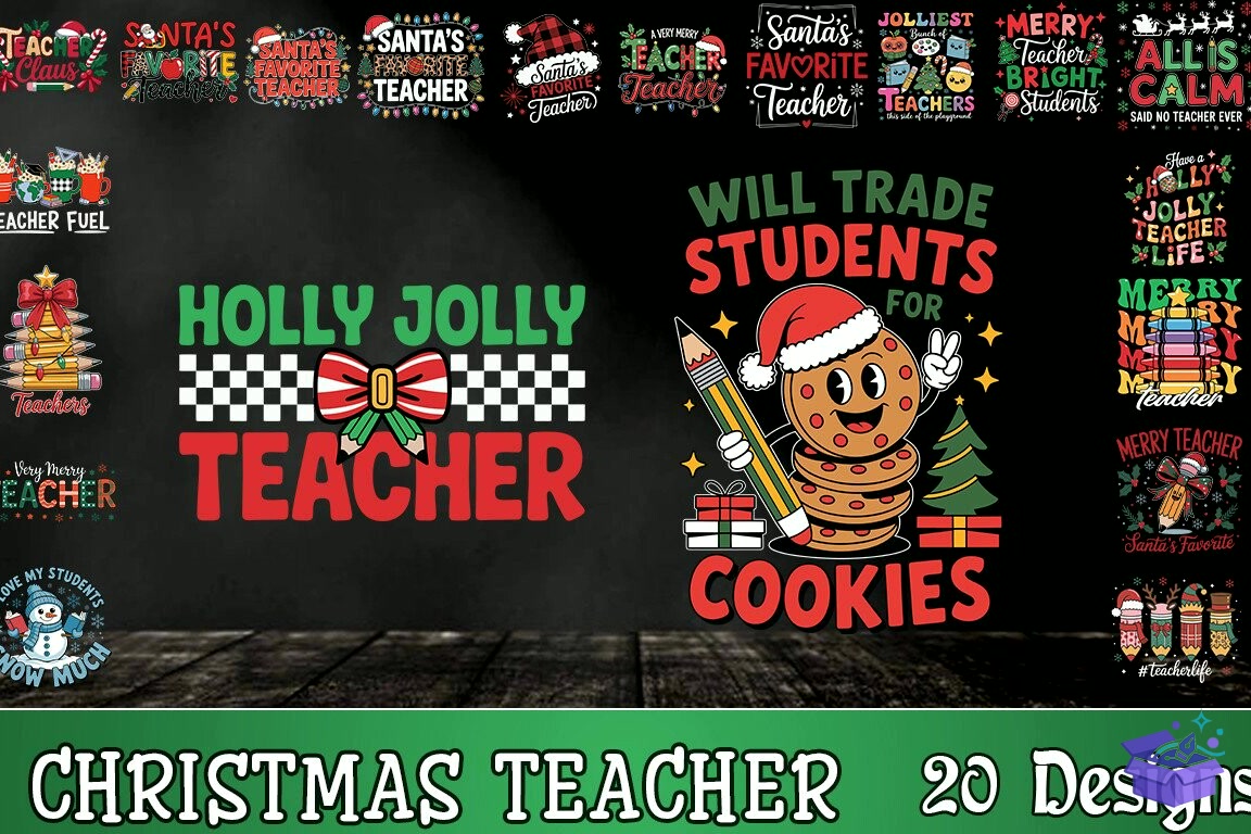 Yılbaşı Teacher SVG - Lazer Kesim ve Çizim Dosyası (SVG, DXF, EPS, PNG)