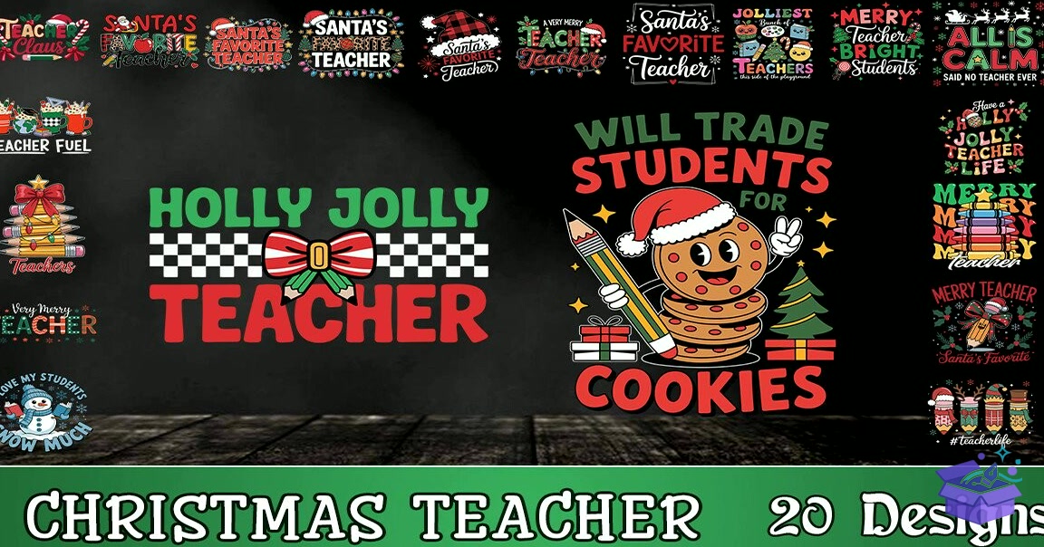 Yılbaşı Teacher SVG - Lazer Kesim ve Çizim Dosyası (SVG, DXF, EPS, PNG) - detaylı önizleme 2