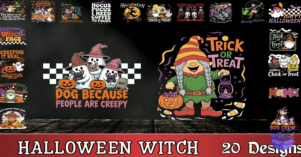 Cadılar Bayramı Witch SVG - Lazer Kesim ve Çizim Dosyası (SVG, DXF, EPS, PNG) - detaylı önizleme 2