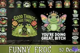 "Funny Frog" Komik Kurbağa Tasarımları (20 Tasarım) - Vektörel Çizim & Grafik Dosyası (SVG, DXF, EPS, PNG) - detaylı önizleme 1