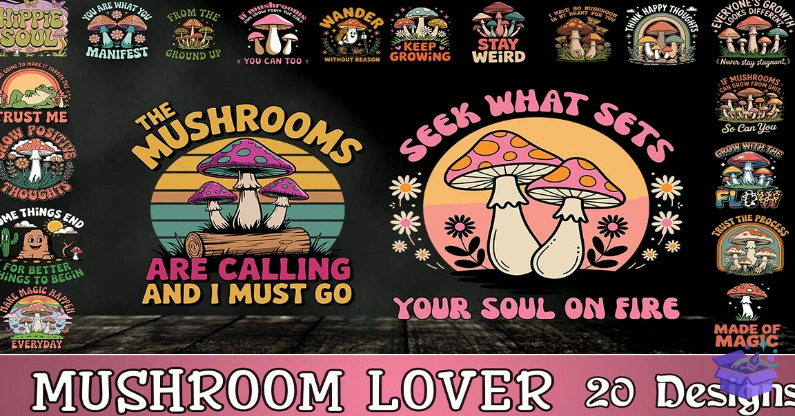 Mushroom Lover SVG - Lazer Kesim ve Çizim Dosyası (SVG, DXF, EPS, PNG) - detaylı önizleme 2