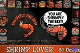 "Shrimp Lover" Karides Sever Tasarımları (20 Tasarım) - Vektörel Çizim & Grafik Dosyası (SVG, DXF, EPS, PNG) - detaylı önizleme 1