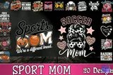 "Sport Mom" Sporcu Anne Tasarımları (20 Tasarım) - Vektörel Çizim & Grafik Dosyası (SVG, DXF, EPS, PNG) - detaylı önizleme 1