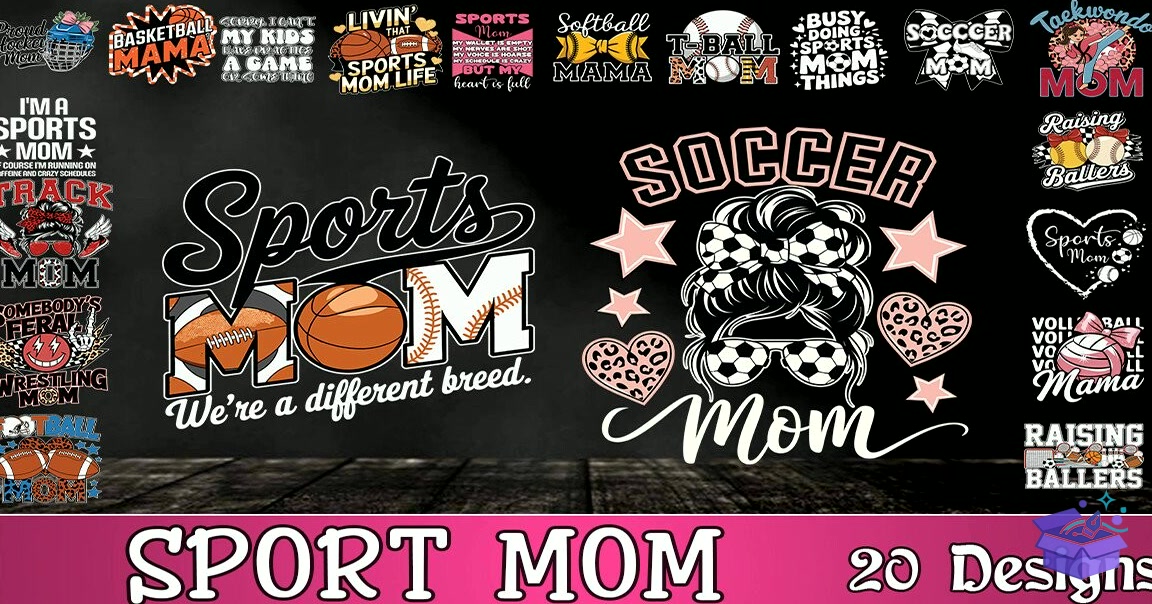 Sport Mom SVG - Lazer Kesim ve Çizim Dosyası (SVG, DXF, EPS, PNG) - detaylı önizleme 2