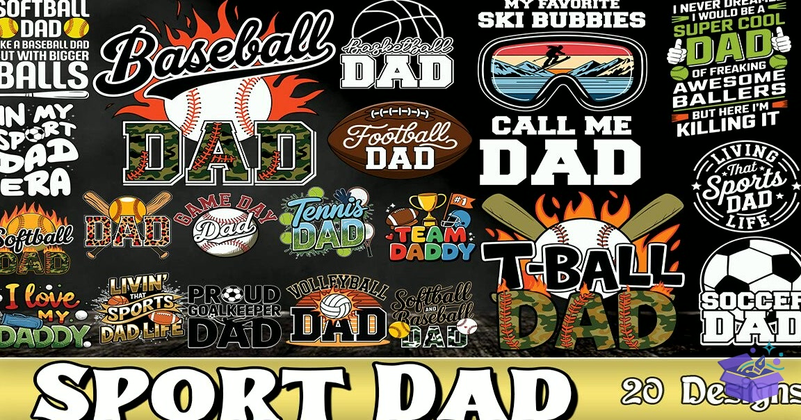 Sport Dad SVG - Lazer Kesim ve Çizim Dosyası (SVG, DXF, EPS, PNG) - detaylı önizleme 2