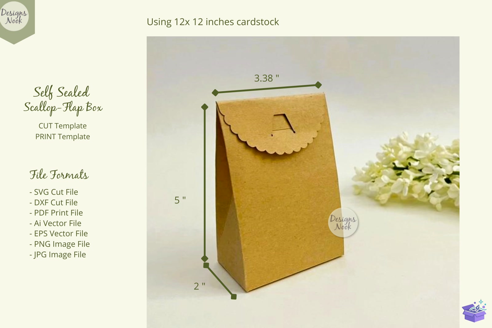 Self Sealed Gift Bag Şablon SVG PDF - 3D Baskı ve Model Dosyası (STL, OBJ, 3MF) - detaylı önizleme 2
