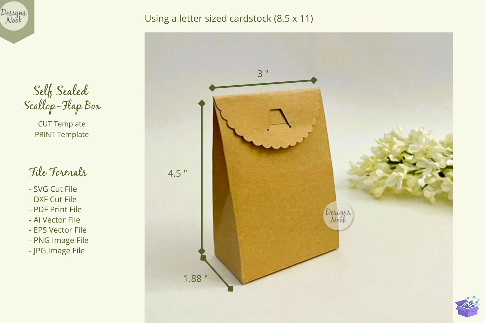 Self Sealed Gift Bag Şablon SVG PDF - 3D Baskı ve Model Dosyası (STL, OBJ, 3MF) - detaylı önizleme 3