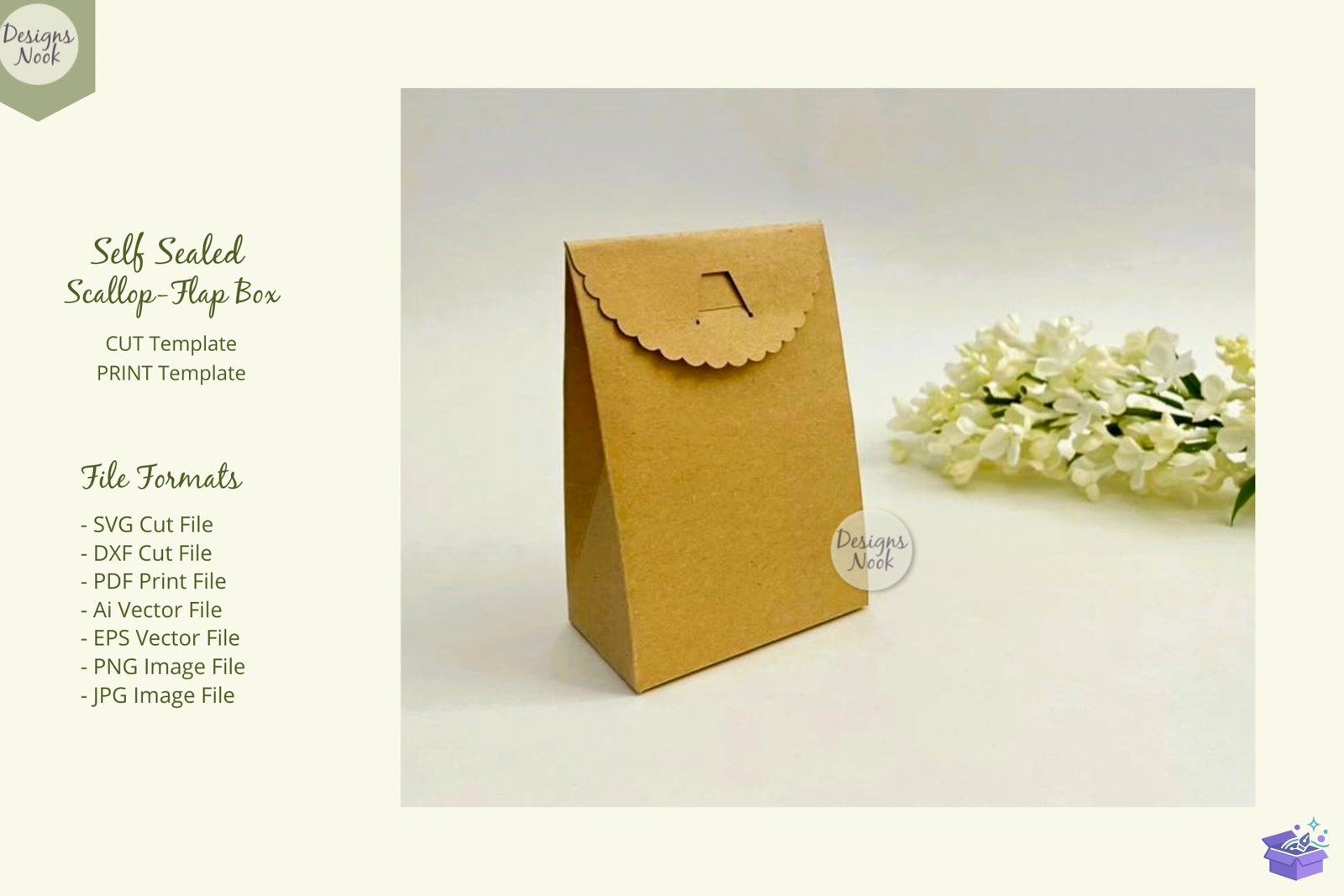 Self Sealed Gift Bag Şablon SVG PDF - 3D Baskı ve Model Dosyası (STL, OBJ, 3MF) - detaylı önizleme 4