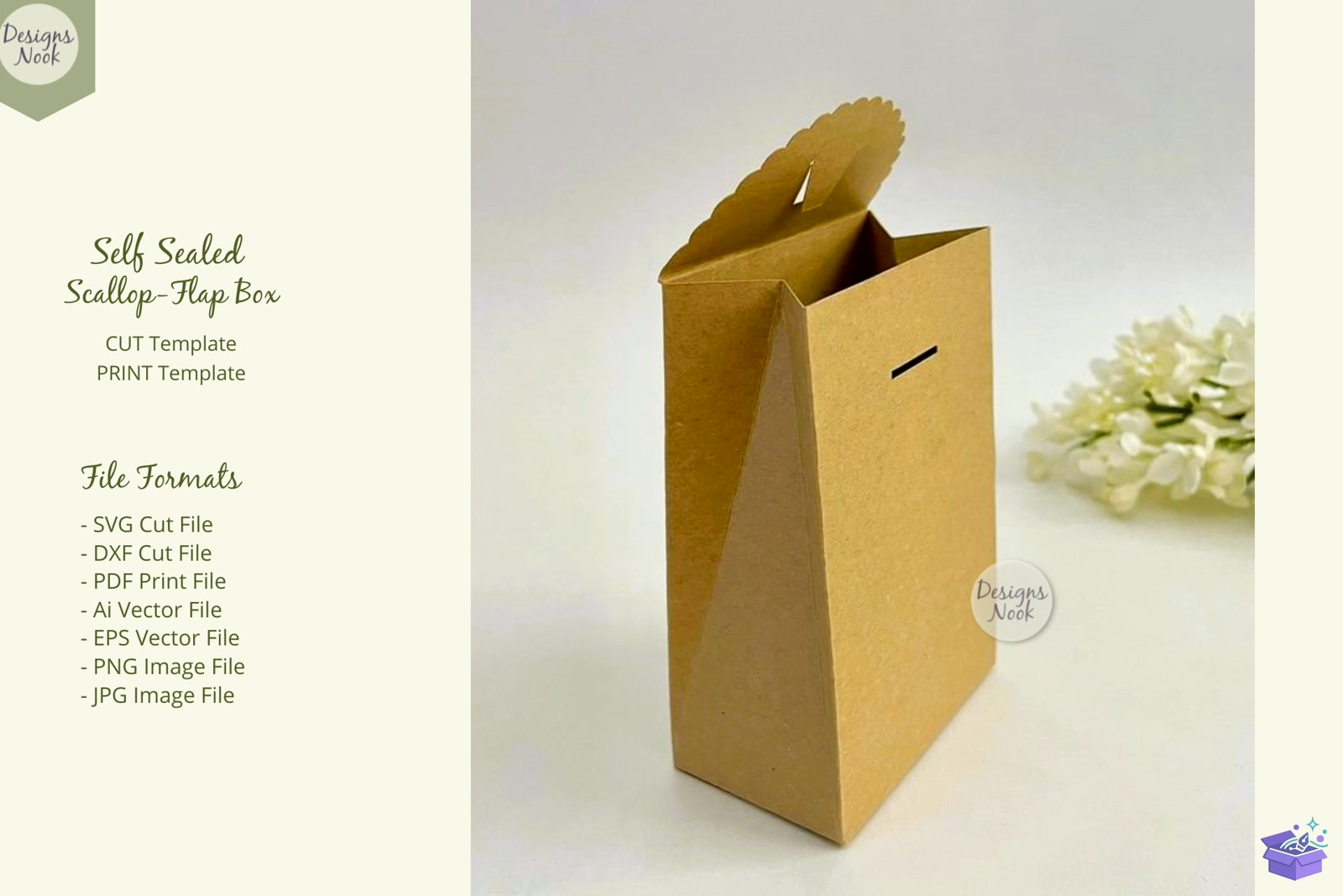 Self Sealed Gift Bag Şablon SVG PDF - 3D Baskı ve Model Dosyası (STL, OBJ, 3MF) - detaylı önizleme 5