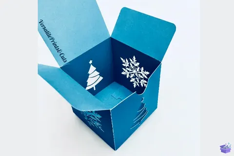 Yılbaşı Gift Kutu Şablon SVG PDF DXF - 3D Baskı ve Model Dosyası (STL, OBJ, 3MF) - Origami ( Kağıt Sanatı ) İndir (STL, OBJ, 3MF)