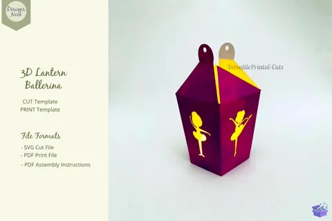 3D Fener Ballerina Fener 3DLamp - 3D Baskı ve Model Dosyası (STL, OBJ, 3MF) - Origami ( Kağıt Sanatı ) İndir (STL, OBJ, 3MF)