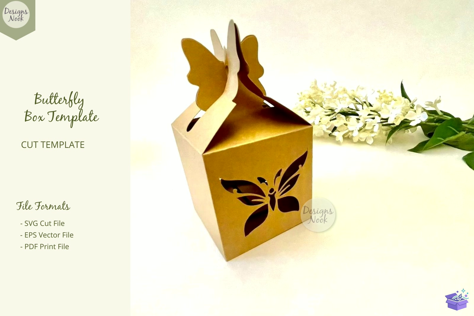 Kelebek Top Kutu Şablon V3 Gift Kutu - 3D Baskı ve Model Dosyası (STL, OBJ, 3MF) - detaylı önizleme 2