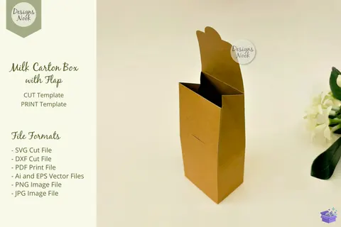 Milk Carton Kutu Şablon SVG DXF PDF - 3D Baskı ve Model Dosyası (STL, OBJ, 3MF) - Origami ( Kağıt Sanatı ) İndir (STL, OBJ, 3MF)