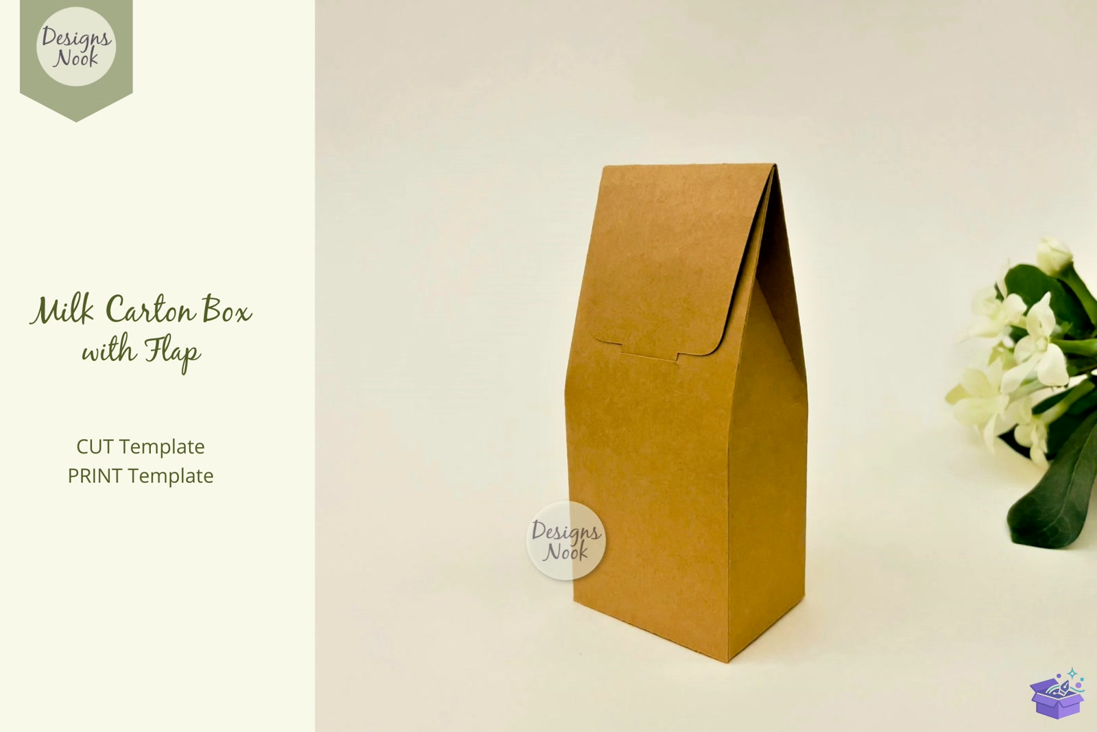 Milk Carton Kutu Şablon SVG DXF PDF - 3D Baskı ve Model Dosyası (STL, OBJ, 3MF) - detaylı önizleme 2