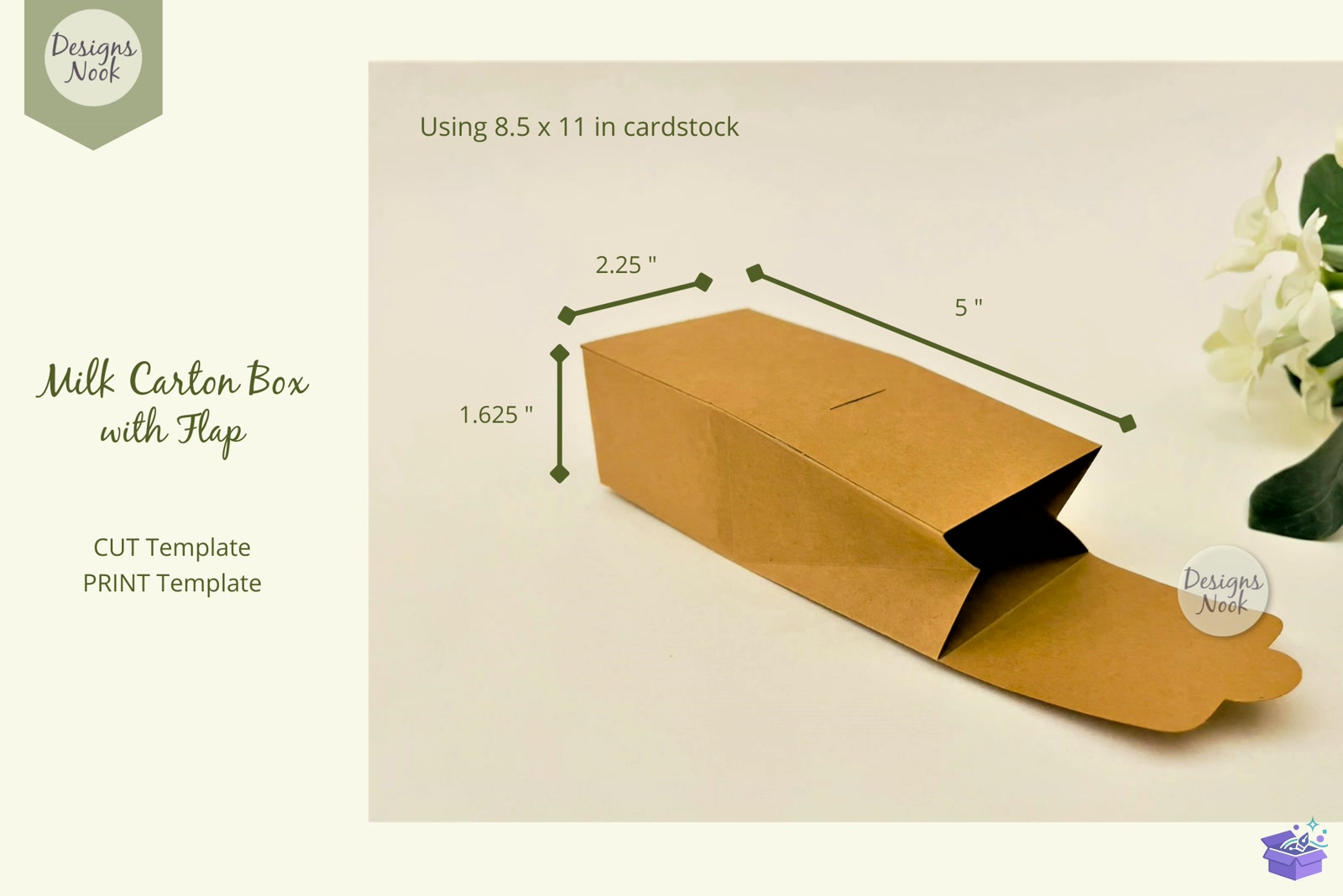 Milk Carton Kutu Şablon SVG DXF PDF - 3D Baskı ve Model Dosyası (STL, OBJ, 3MF) - detaylı önizleme 4
