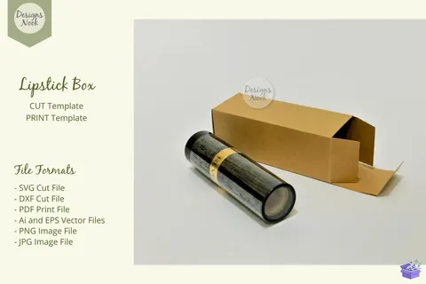 Lipstick Kutu Şablon SVG PDF DXF - 3D Baskı ve Model Dosyası (STL, OBJ, 3MF) - Origami ( Kağıt Sanatı ) İndir (STL, OBJ, 3MF)