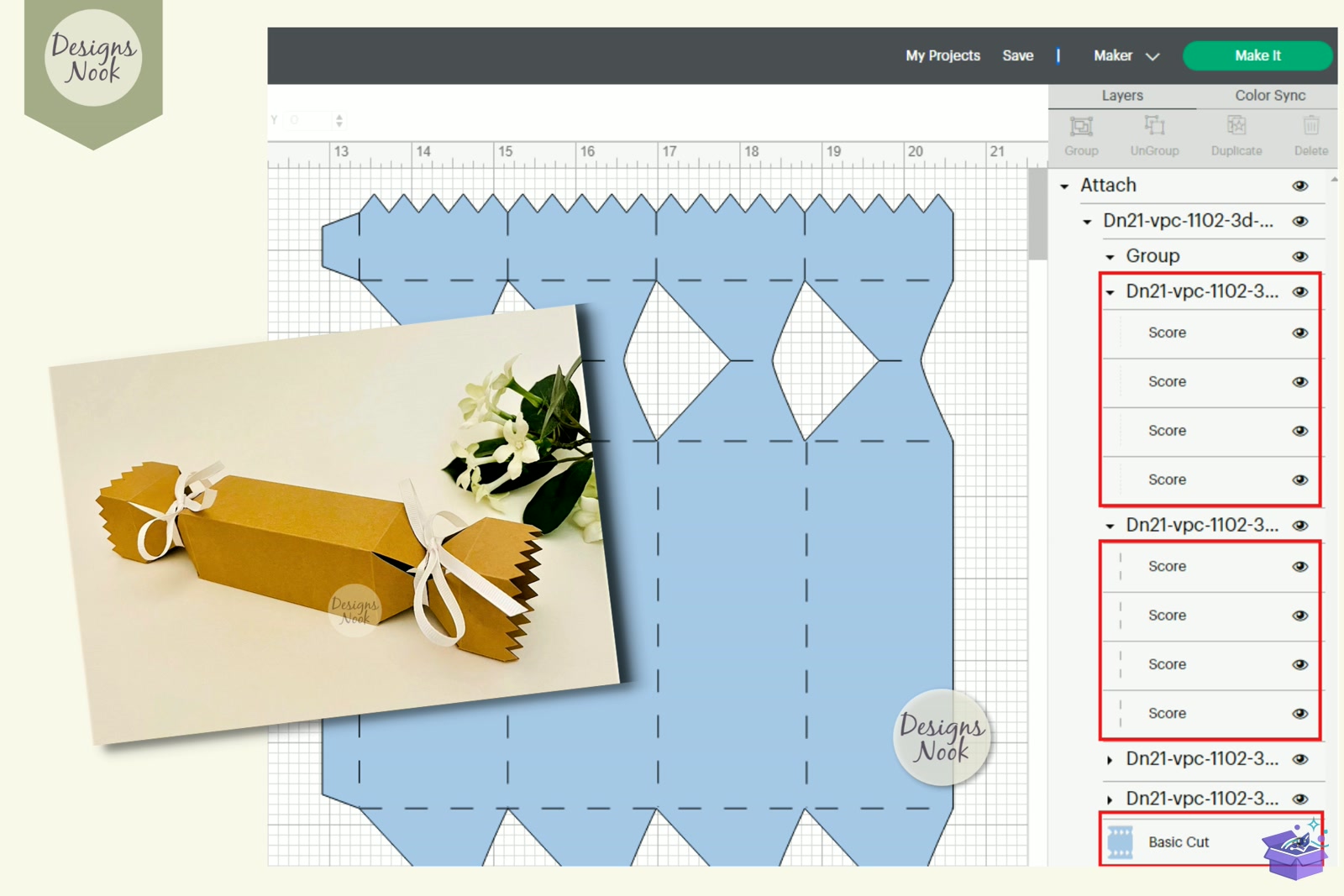 Candy Shaped Treat Kutu Printable SVG Cut - 3D Baskı ve Model Dosyası (STL, OBJ, 3MF) - detaylı önizleme 5