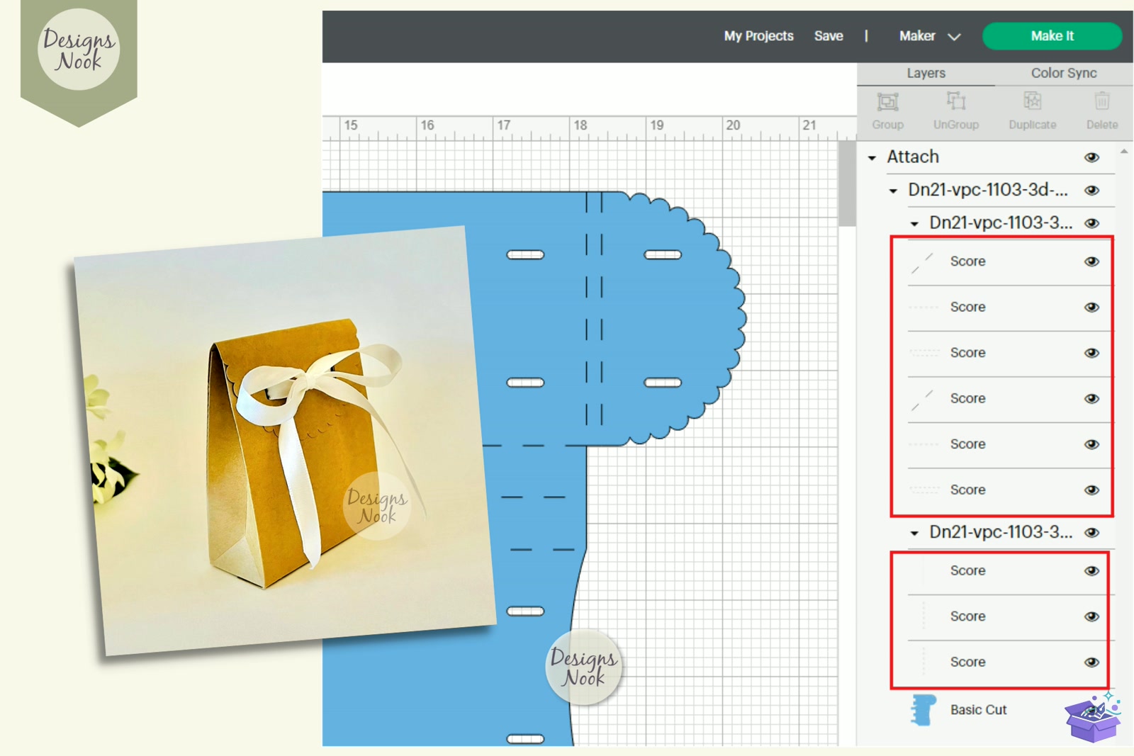Scallop Flap Gift Bag Şablon SVG Cuts - 3D Baskı ve Model Dosyası (STL, OBJ, 3MF) - detaylı önizleme 6